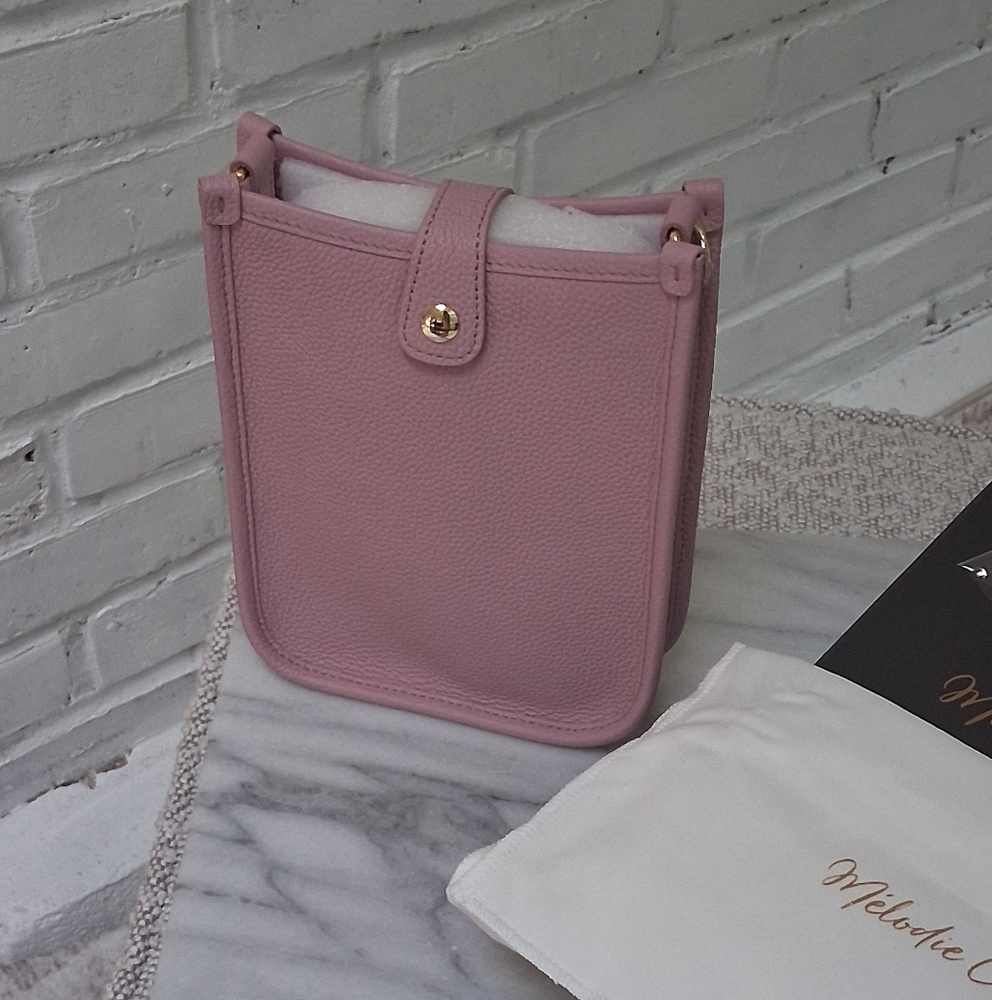 DUYP FLORENCE – Togo Leather Crossbody Bag Dusty Pink